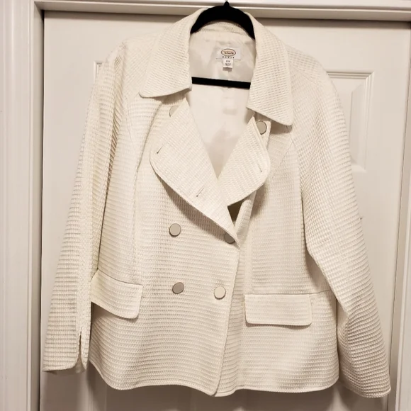 Talbots Winter White Double-Breasted Jacket 22W EUC - Picture 1 of 12